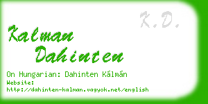 kalman dahinten business card