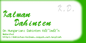 kalman dahinten business card